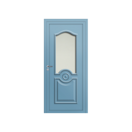 Porte d’entrée PVC couleur Carissa vitrée - Bleu pastel (RAL5024)