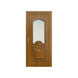 Porte d’entrée PVC couleur Carissa vitrée - Chêne doré