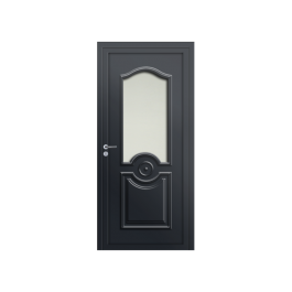 Porte d’entrée PVC couleur Carissa vitrée - Gris anthracite (RAL7016)