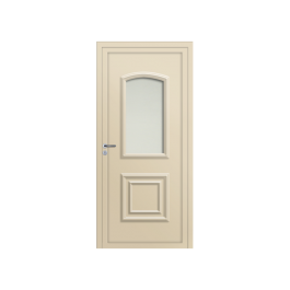 Porte d’entrée PVC couleur Granala vitrée - Blanc perle (RAL1013)