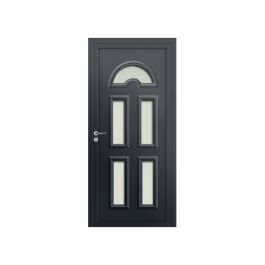 Porte d’entrée PVC couleur Emilia vitrée - Gris anthracite (RAL7016)