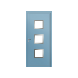 Porte d'entrée PVC couleur 124-9 vitrée -  Bleu pastel (RAL5024)