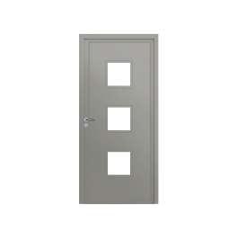 Porte d’entrée PVC couleur 124-3 vitrée - Gris securite (RAL7004)