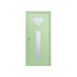 Porte d’entrée PVC couleur 686 vitrée - Vert blanc (RAL6019)