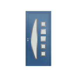 Porte d’entrée PVC couleur 1828 vitrée - Bleu distant (RAL5023)