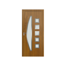 Porte d’entrée PVC couleur 1828 vitrée - chene dore