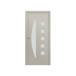Porte d’entrée PVC couleur 551-4 vitrée - Gris soie (RAL7044)