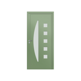 Porte d’entrée PVC couleur 551-4 vitrée - Vert pale (RAL6021)