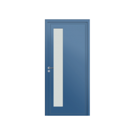 Porte d’entrée PVC couleur 766 vitrée - Bleu distant (RAL5023)