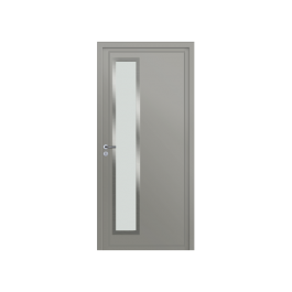 Porte d’entrée PVC couleur 767 vitrée - Gris securite (RAL7004)