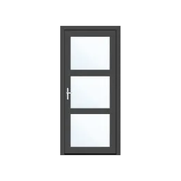 Porte d'entrée PVC couleur 3 vitrages - anthracite (7016)