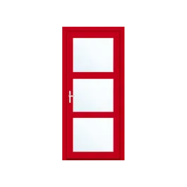 Porte d'entrée PVC couleur 3 vitrages - rouge