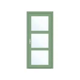 Porte d'entrée PVC couleur 3 vitrages - vert pale