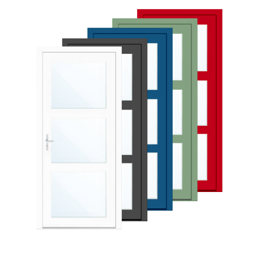 Porte d'entrée PVC couleur 3 vitrages