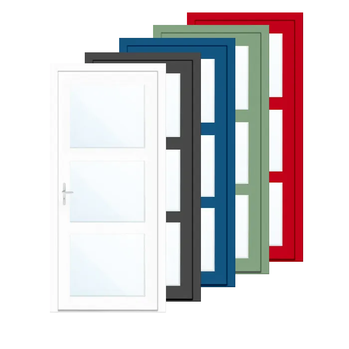 Porte d'entrée PVC couleur 3 vitrages