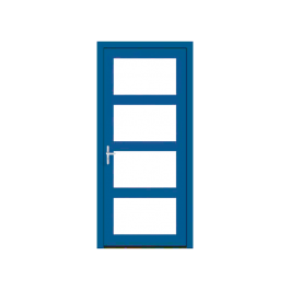 Porte d'entrée PVC couleur 4 vitrages - bleu