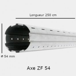 Axe motorisé 20 Nm radio-commandé ZF 54 mm longueur 250 cm, recoupable