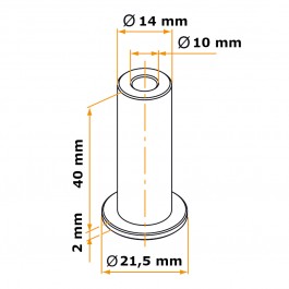 Fourreau de gond pour volet battant, 10 à 14 mm