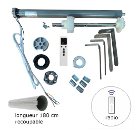 Axe motorisé radio 50 Nm diam. 89 mm longueur 180 cm recoupable