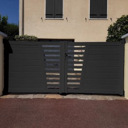 Portail battant aluminium anthracite BRIX