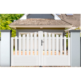 Portail battant PVC standard ALENÇON blanc CONVEXE