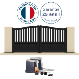 Portail battant électrique aluminium anthracite BROO