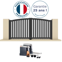 Portail battant électrique aluminium anthracite OLAN