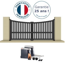 Portail battant électrique aluminium anthracite GOM