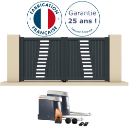 Portail battant électrique aluminium anthracite GERL