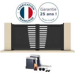 Portail battant électrique aluminium anthracite BRON