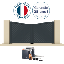 Portail battant électrique aluminium anthracite CENT