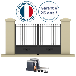 Portail battant électrique aluminium anthracite BEAU