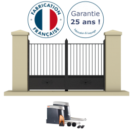 Portail battant électrique aluminium anthracite CHAUM