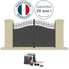 Portail battant électrique aluminium anthracite SERR