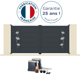 Portail battant électrique aluminium anthracite BOUQ