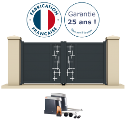 Portail battant électrique aluminium anthracite TEMP