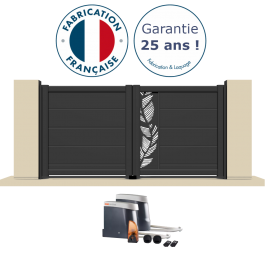 Portail battant électrique aluminium anthracite FUSA