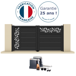 Portail battant électrique aluminium anthracite PAST