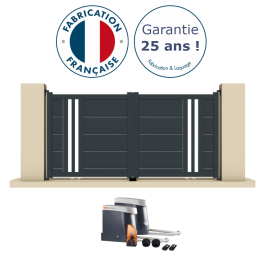 Portail battant électrique aluminium anthracite CHEL